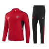 Manchester United Quarter Zip Training Sweatshirts 2022-23 Rote Für Kinder